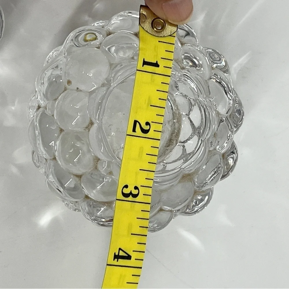 Orrefors Raspberry Hallon Bubble crystal candle holder candlestick Anne Nilsson